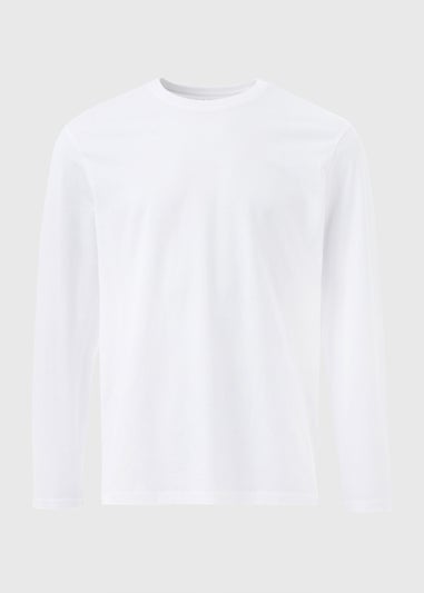 White Essential Crew Neck Long Sleeve T-Shirt