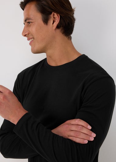 Black Essential Crew Neck Long Sleeve T-Shirt