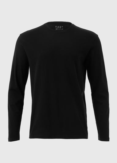 Black Essential Crew Neck Long Sleeve T-Shirt