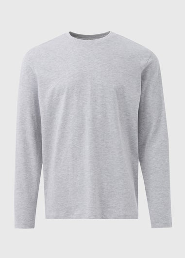 Grey Crew Neck Long Sleeve T-Shirt