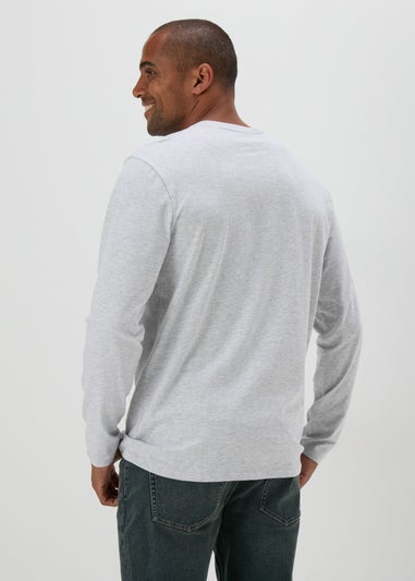 Grey Crew Neck Long Sleeve T-Shirt