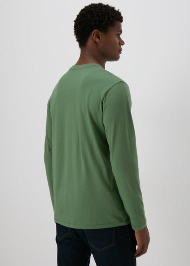 Green Essential Crew Neck Long Sleeve T-Shirt