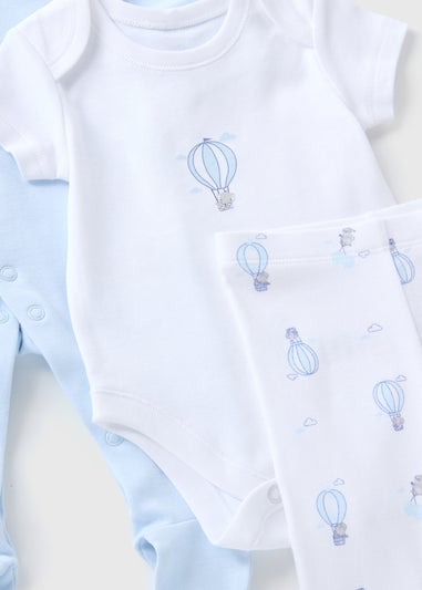 5 Pack Baby Blue Layette Sleepsuit Set (Newborn-9mths)