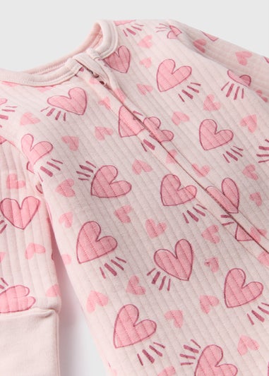 Baby Pink Heart Sleepsuit (Newborn-18mths)