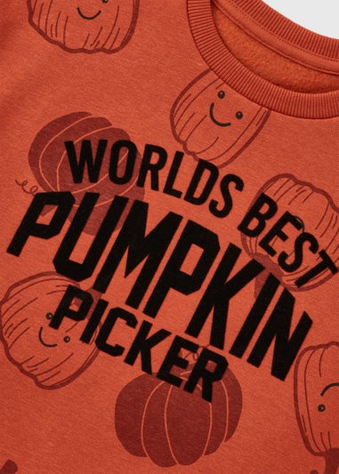 Kids Orange Pumpkin Sweatshirt (1-7yrs)