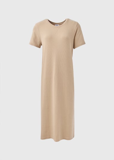 Stone Ribbed T-Shirt Dress