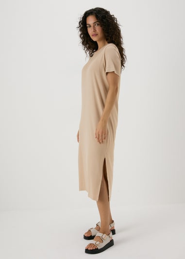 Stone Ribbed T-Shirt Dress