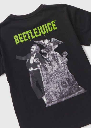 Beetlejuice Boys Black Back Print T-Shirt (7-13yrs)