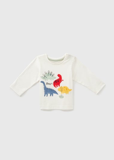 Baby Cream Dinosaur T-Shirt (Newborn-23mths)