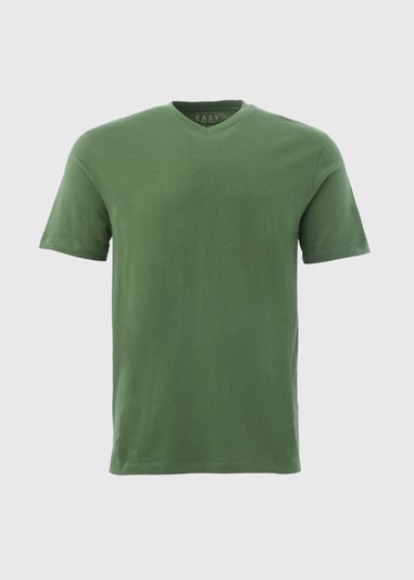 Green V Neck Essential T-Shirt