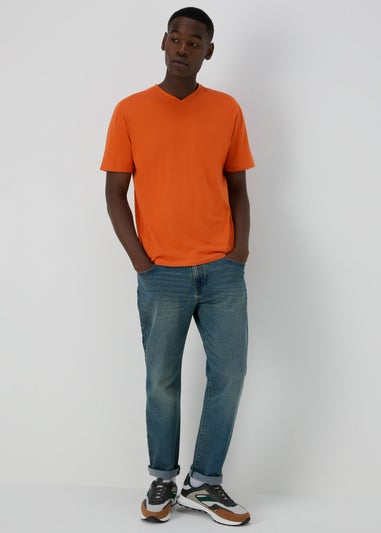 Orange V Neck Essential T-Shirt