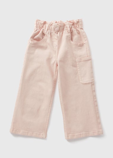 Girls Pink Paperbag Cargo Trousers (1-7yrs)