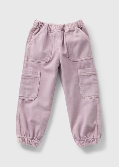 Girls Purple Parachute Cargo Trousers (1-7yrs)