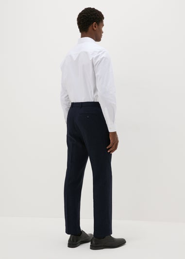 Taylor & Wright Navy Herringbone Highclere Tailored Trousers