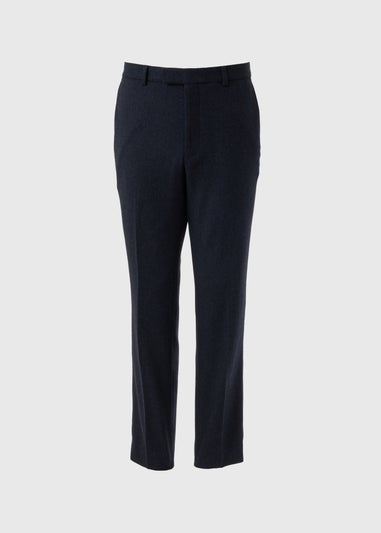 Taylor & Wright Navy Herringbone Highclere Tailored Trousers