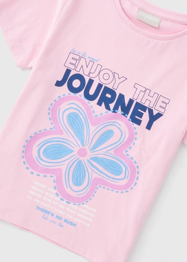 Girls Pink Enjoy The Journey T-Shirt (7-15yrs)