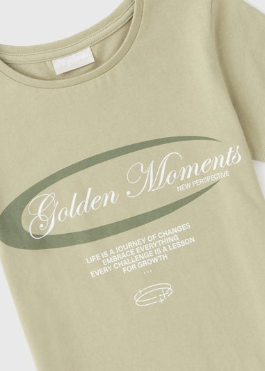 Girls Green Golden Moments T-Shirt (7-15yrs)