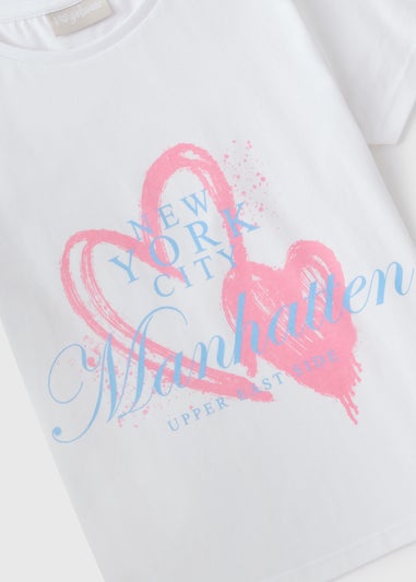 Girls White Manhattan T-Shirt (7-15yrs)