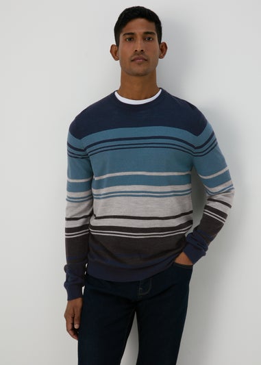 Blue Block Stripe Jumper