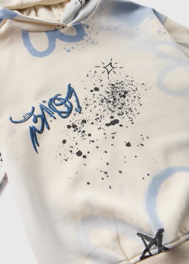 Girls Cream Graffiti Hoodie (7-15yrs)