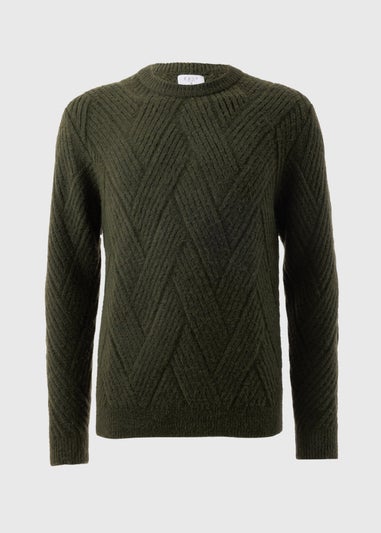 Khaki Textured Knit Jumper