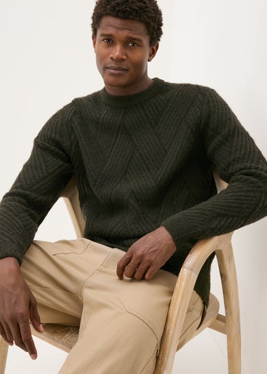 Khaki Textured Knit Jumper