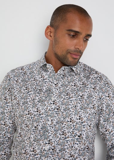 Taylor & Wright White Floral Slim Fit Shirt