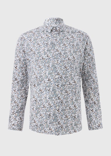 Taylor & Wright White Floral Slim Fit Shirt