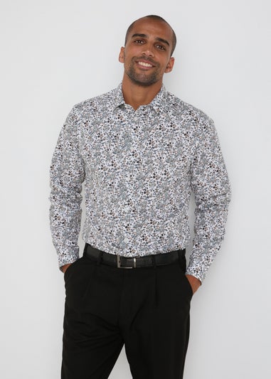 Taylor & Wright White Floral Slim Fit Shirt