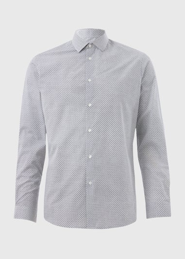 Taylor & Wright White Geometric Slim Fit Shirt