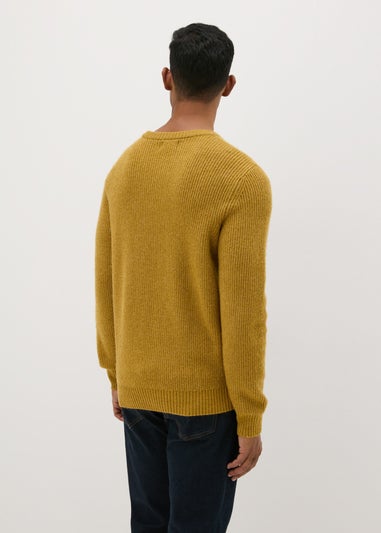 Mustard Ribbed Crew Neck Jumper