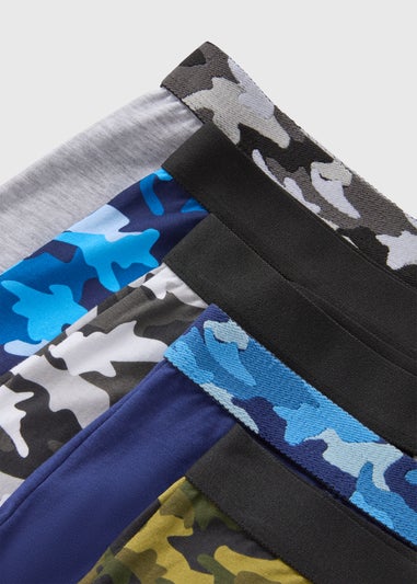 5 Pack Boys Black Camouflage Trunks (2-16yrs)