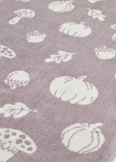 Grey Pumpkin Design Towel