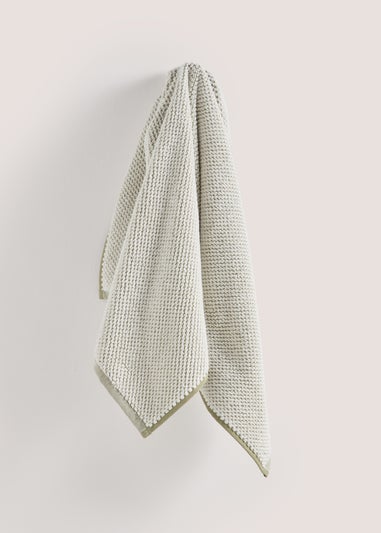 Green Textured Towels