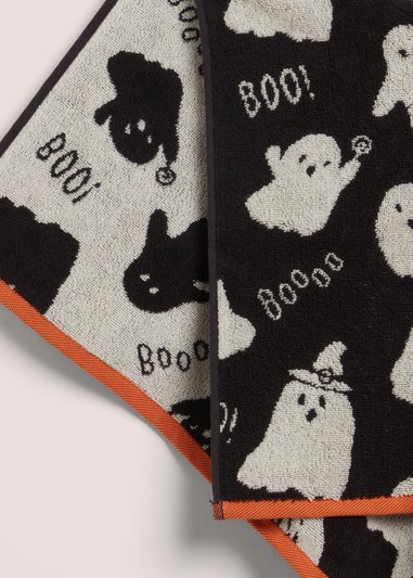 Black Halloween Ghost Hand Towel (50cmx80cm)