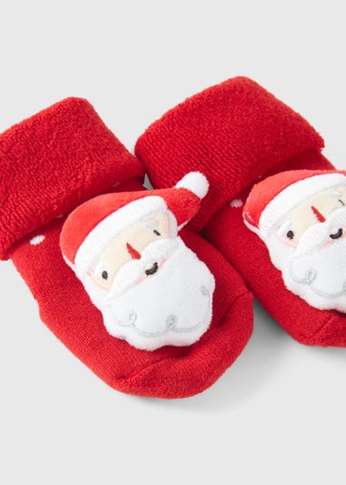 Baby Red Christmas Rattle Socks (Newborn-6mths)