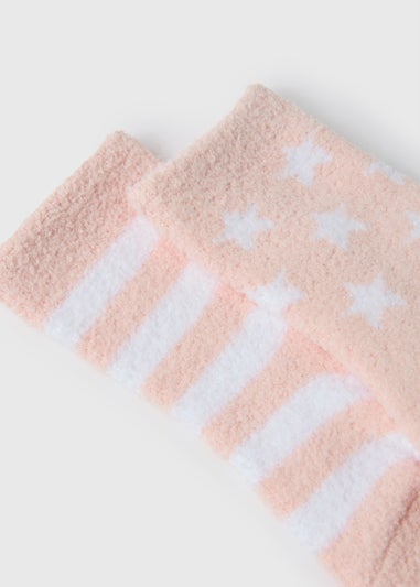 2 Pack Baby Pink Cosy Socks (Newborn-12mths)