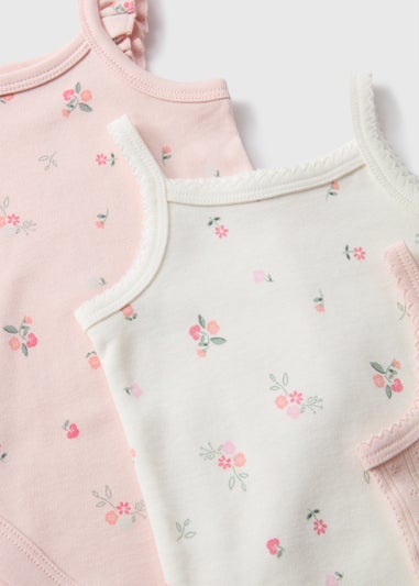 3 Pack Baby Pink Floral Bodysuits (Newborn-23mths)