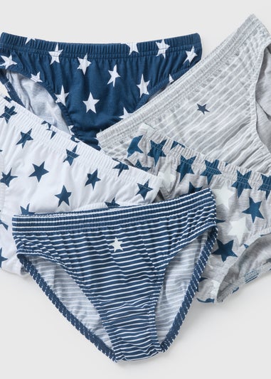 5 Pack Boys Blue Stars Briefs (2-10yrs)