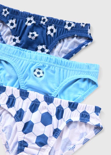 5 Pack Blue Boys Football Briefs (2-10yrs)