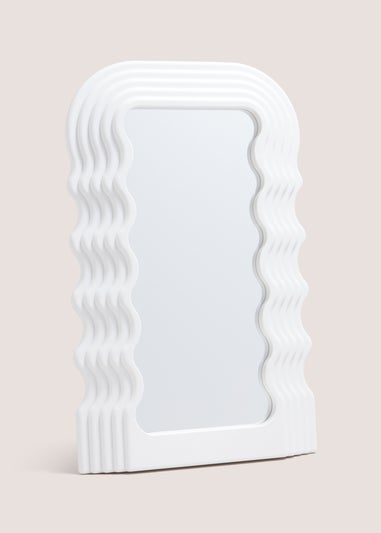 White Wavy Mirror