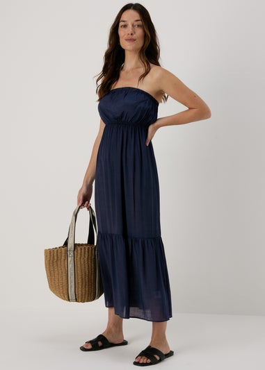 Navy Bandeau Maxi Dress