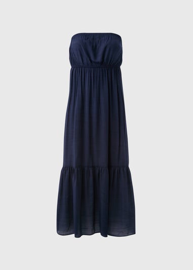 Navy Bandeau Maxi Dress