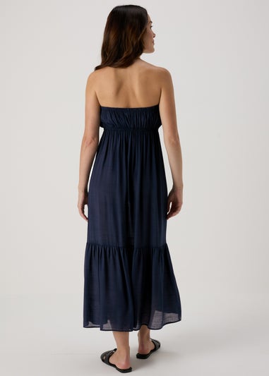 Navy Bandeau Maxi Dress