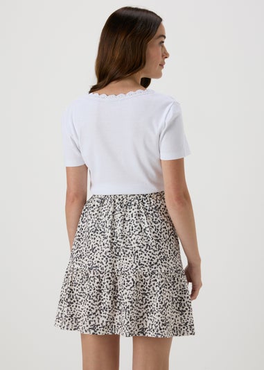 White Jersey Tiered Skirt