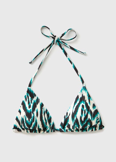 Ikat Print Triangle Bikini Top