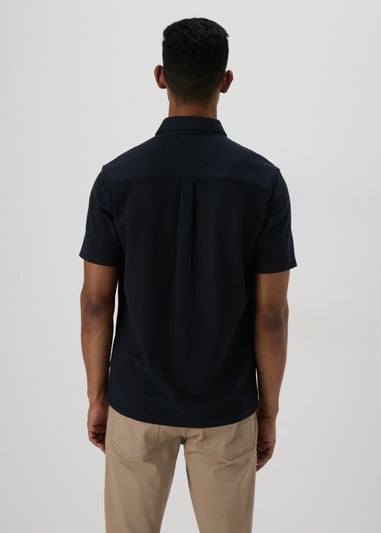 Navy Textured Jersey Shirt