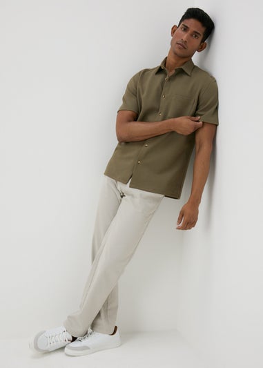 Olive Textured Jersey Shirt