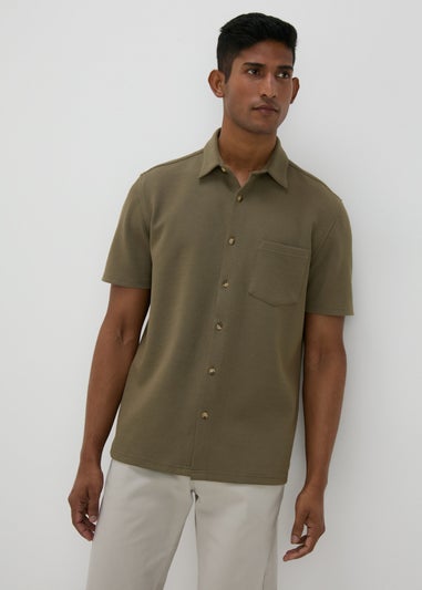 Olive Textured Jersey Shirt