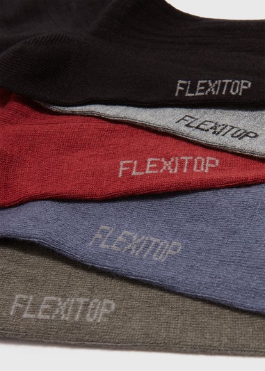 5 Pack Flexi Top Multicolour Socks